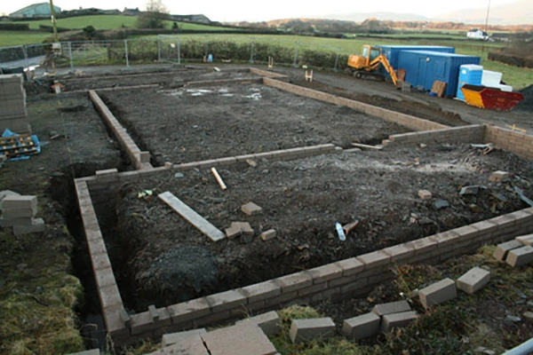 Foundations being laid for the new The Community Hall Grizebeck during the rebuild, 20th November 2010