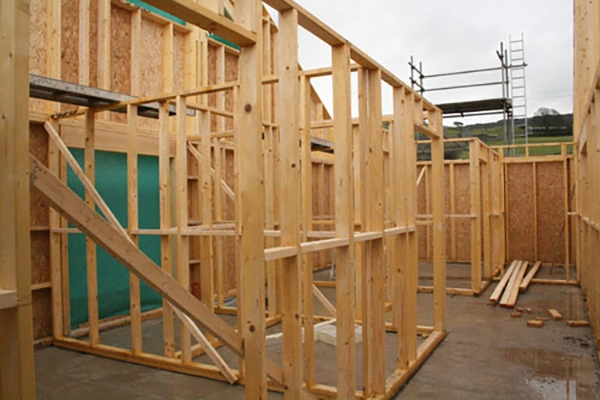 Construction of the new The Community Hall Grizebeck with showing the interior walls, 24th January 2011