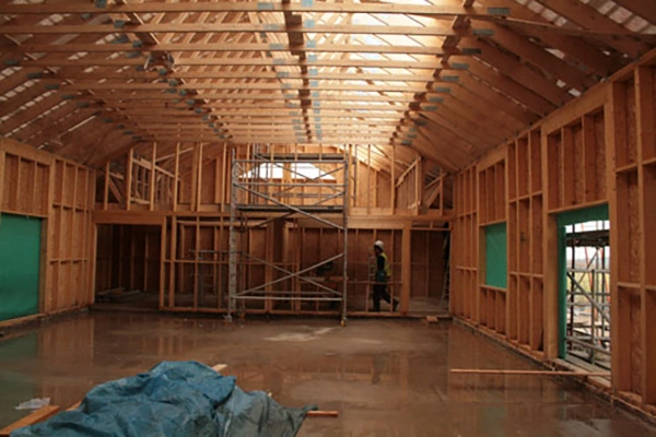 Interior construction of the new The Community Hall Grizebeck on 14th February 2011