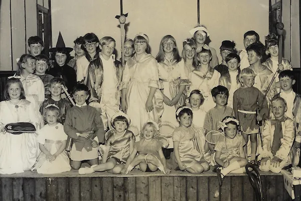 Grizebeck School Christmas performance at the old Grizebeck village hall (date unknown, probably mid 1960s)