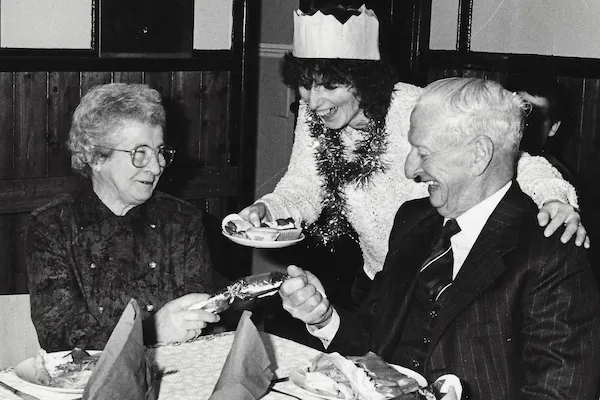 Old folks Christmas meal at Grizebeck village hall year (date unknown)